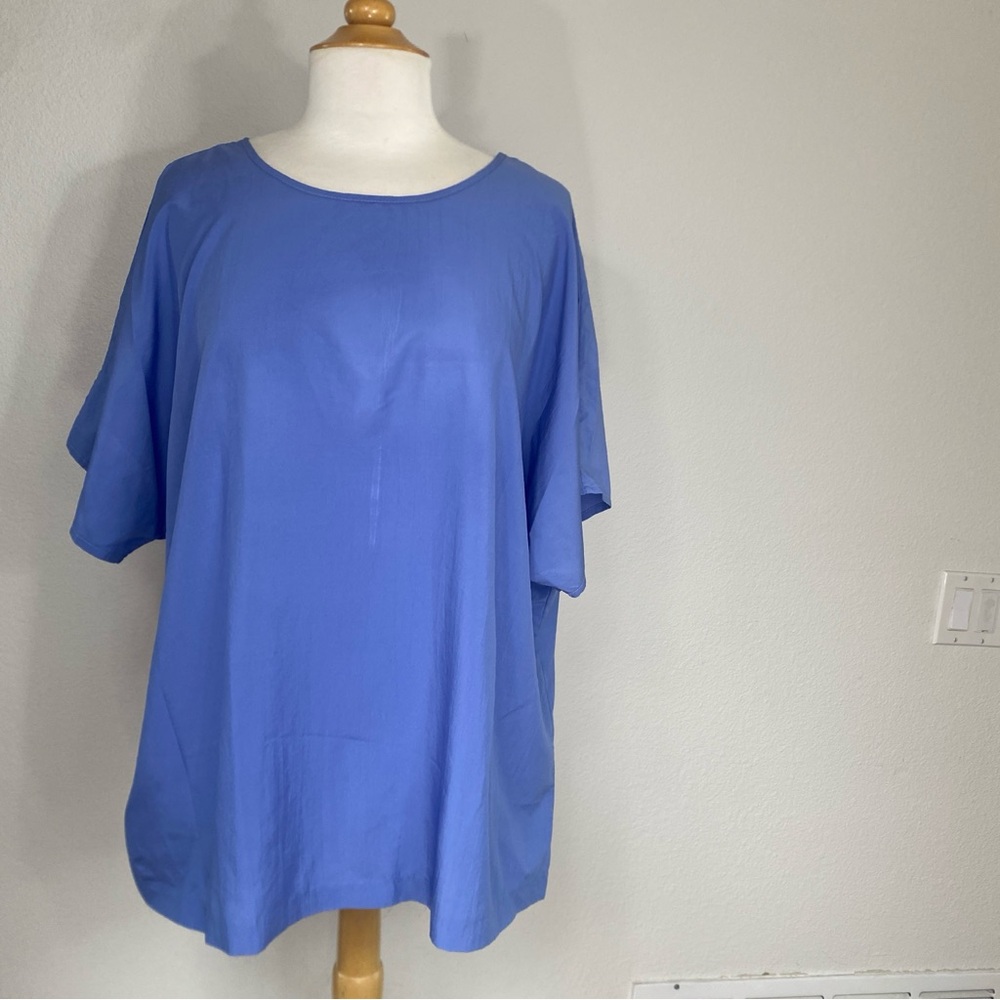 3/$25 Vintage Womens GW by Graff Periwinkle Blouse Size 3X Coastal Retro Classic